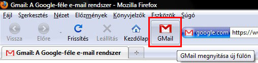 Firefox kiegészítő - GMail megnyitása új fülön